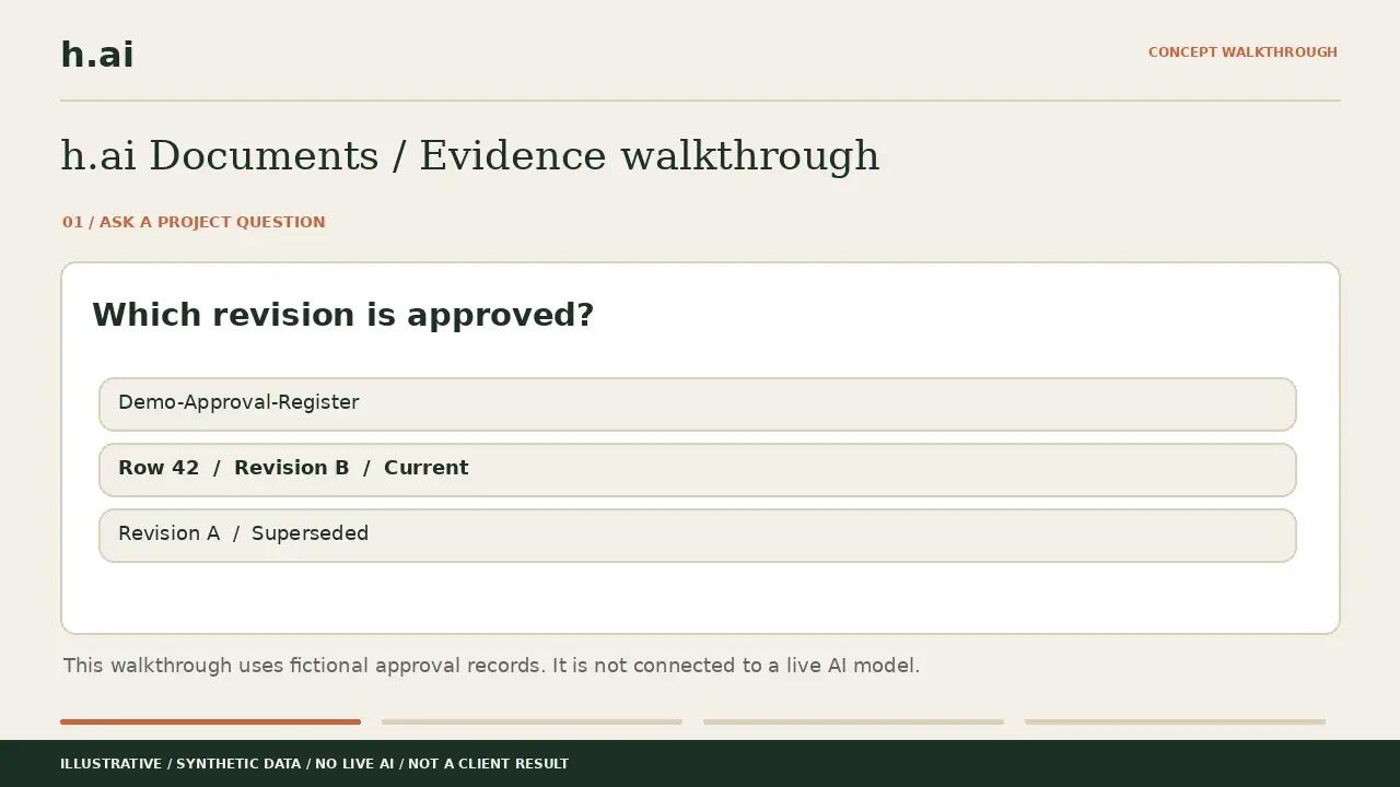 Document Intelligence — illustrative evidence walkthrough
